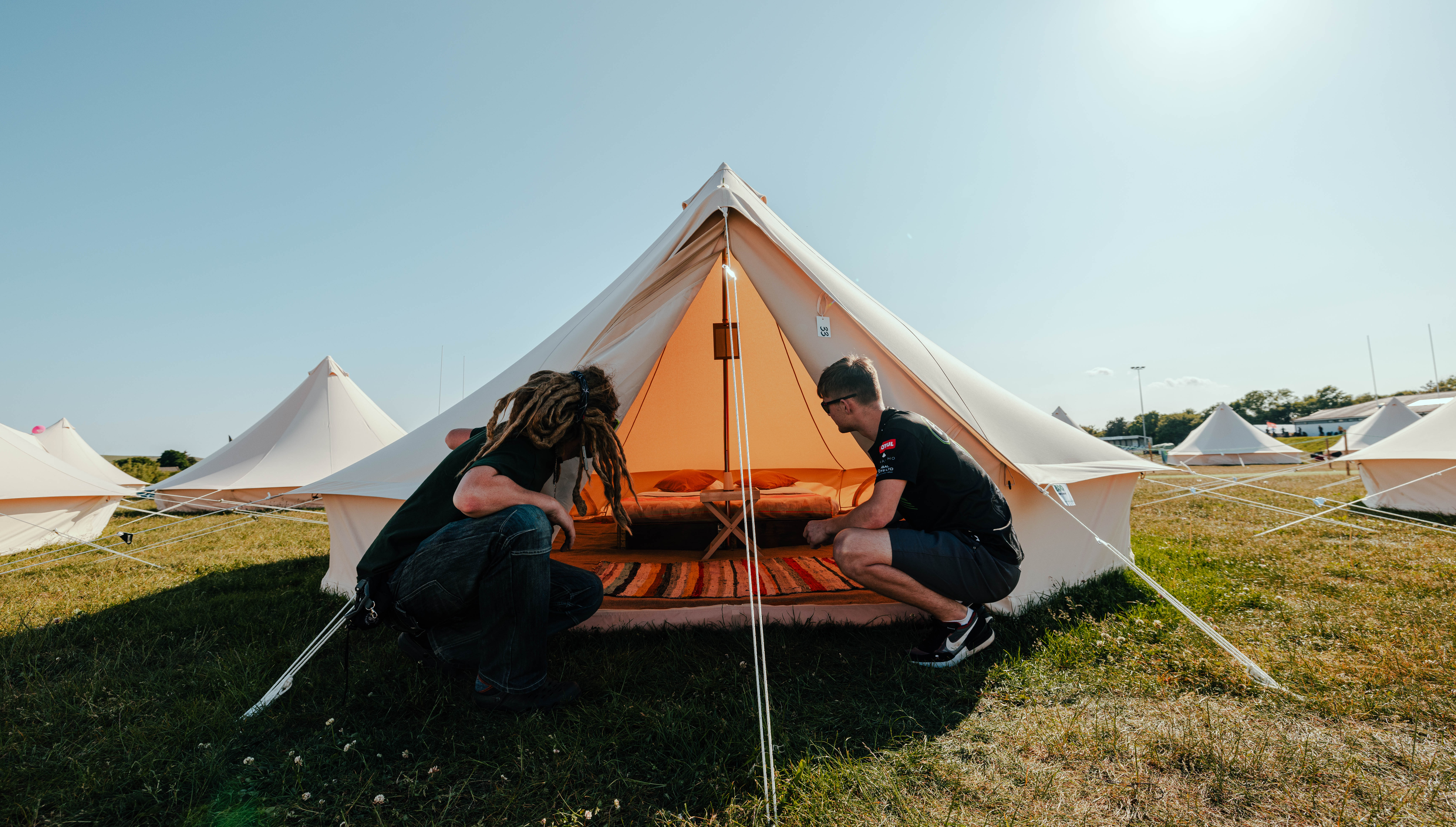 Furnished bell tent at Braddan Bridge Glamping