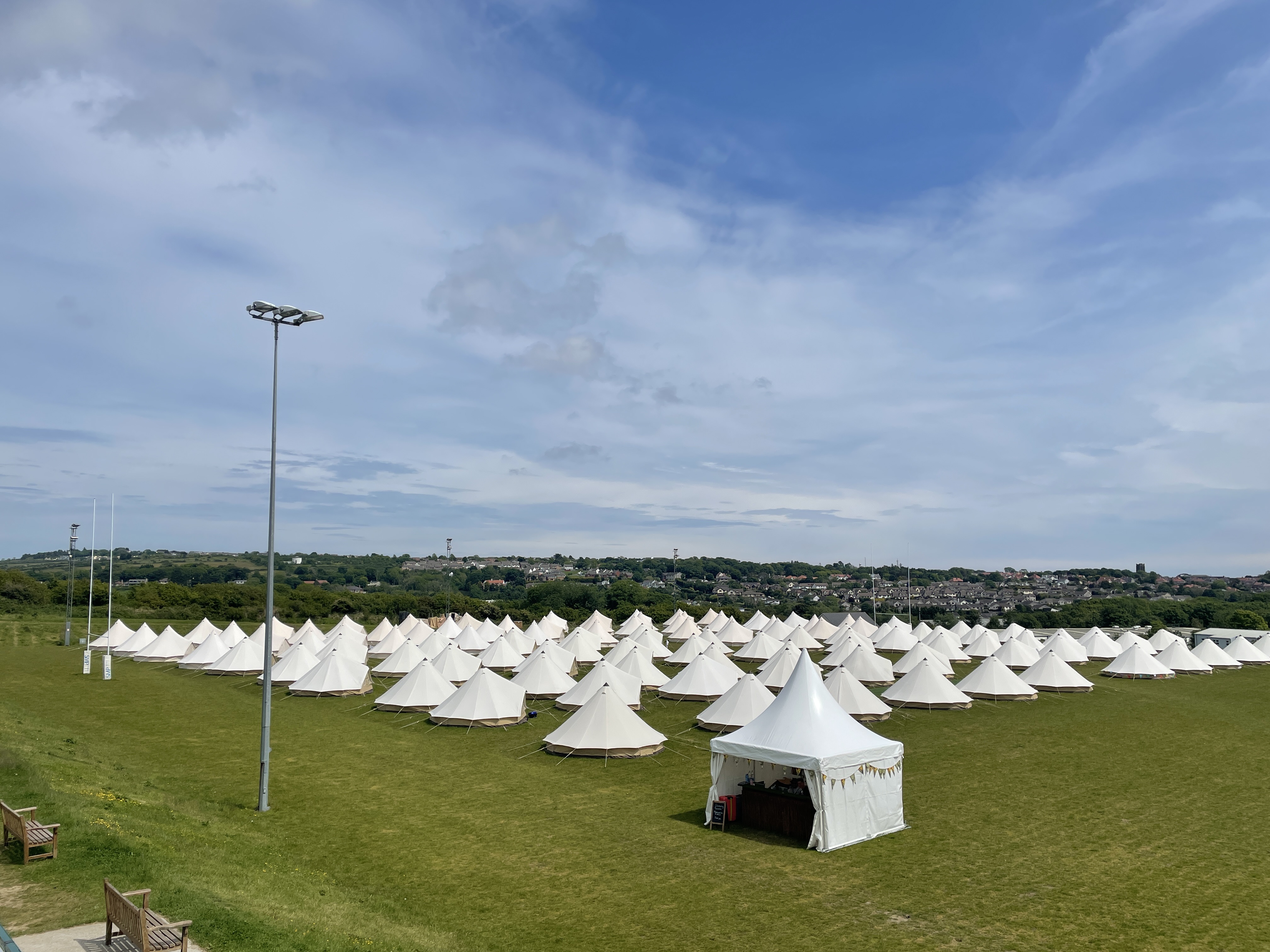 Braddan Bridge Glamping village at Ballafletcher Sports Ground